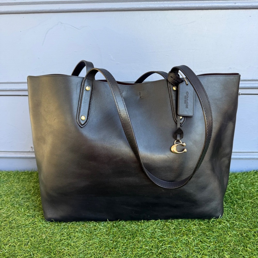 Coach 69450 Central Tote In Black Refined Calf Leather Shoulder Bag